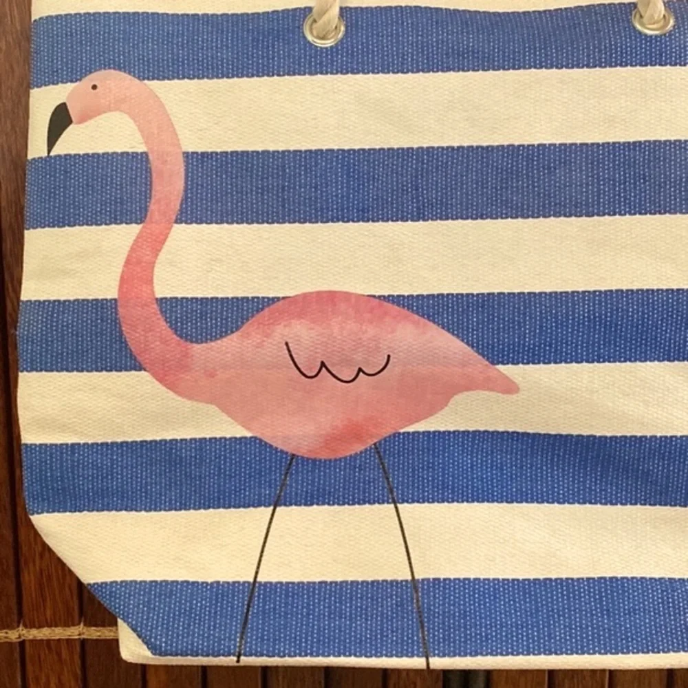 FLAMINGO 🦩 ROPE TOTE BAG - Picture 3 of 8